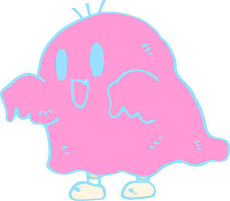 This is an illustration of a hand-painted Halloween ghost.のイラスト素材
