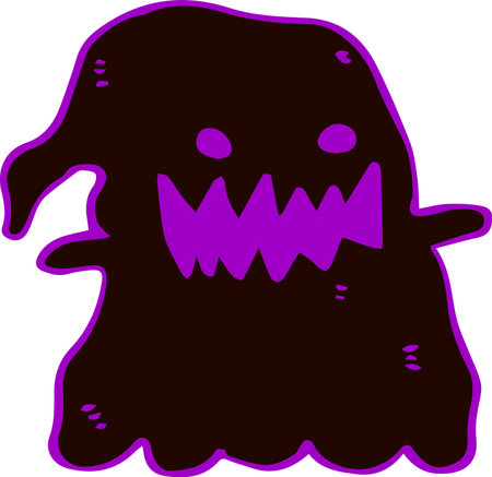 This is an illustration of a hand-painted Halloween ghost.のイラスト素材