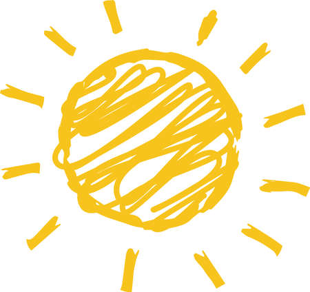 This is an illustration of a rough sketch of the sun.のイラスト素材