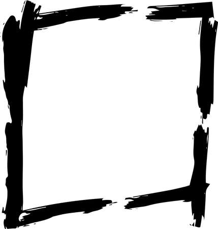 This is an illustration of a hand-painted square frame.のイラスト素材