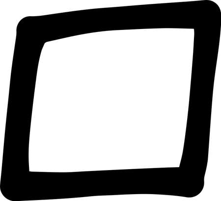 This is an illustration of a hand-painted square frame.のイラスト素材