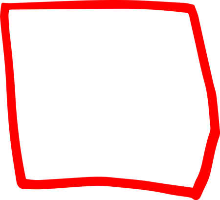 This is an illustration of a hand-painted square frame.のイラスト素材