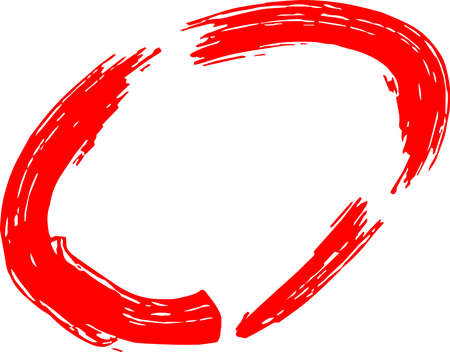 This is an illustration of a hand-painted circular frame.のイラスト素材