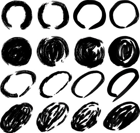 This is an illustration of a hand-painted circular frame.のイラスト素材