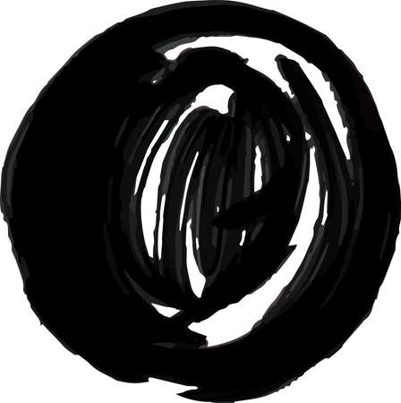 This is an illustration of a hand-painted circular frame.のイラスト素材