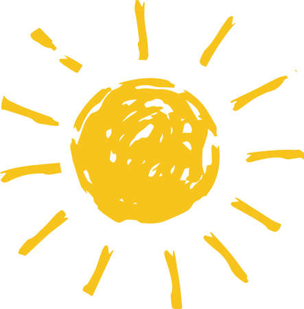 This is a hand-drawn cute sun icon illustration.のイラスト素材