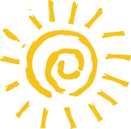 This is a hand-drawn cute sun icon illustration.のイラスト素材