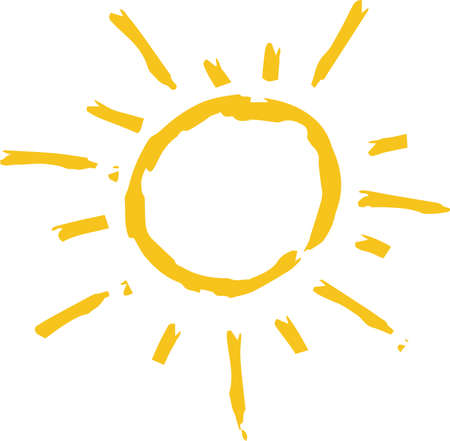 This is a hand-drawn cute sun icon illustration.のイラスト素材