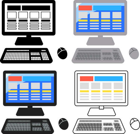 This is an illustration of a simple personal computer.のイラスト素材