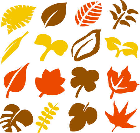This is an icon illustration of a simple fallen leaf.のイラスト素材
