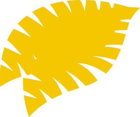 This is an icon illustration of a simple fallen leaf.のイラスト素材