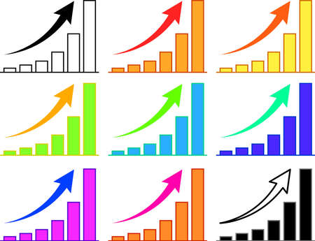 This is an illustration of increasing graphs.のイラスト素材