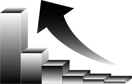 This is an illustration of Improving graphs and arrow.のイラスト素材