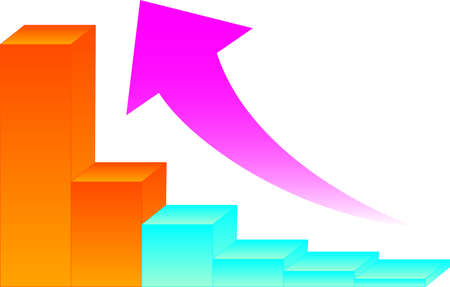 This is an illustration of Improving graphs and arrow.のイラスト素材