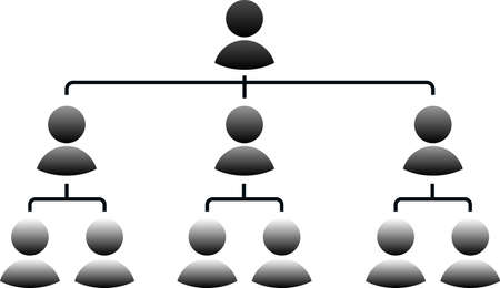 This is an illustration of organizational structure table set.のイラスト素材