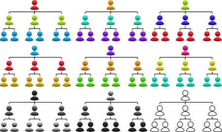 This is an illustration of organizational structure table set.のイラスト素材