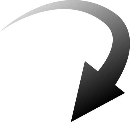 This is an illustration of a curved arrow.のイラスト素材
