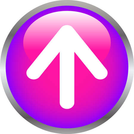 This is an illustration of Colorful Shiny round button with Up arrow.のイラスト素材