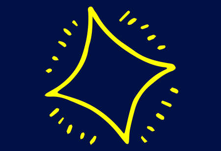 This is an illustration of hand-drawn sparkling star.のイラスト素材