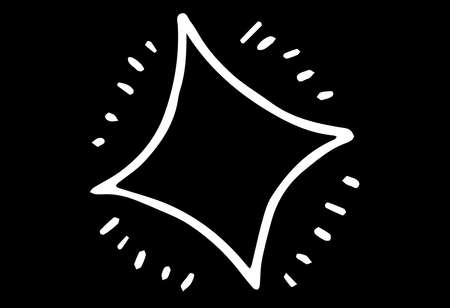 This is an illustration of hand-drawn sparkling star.のイラスト素材