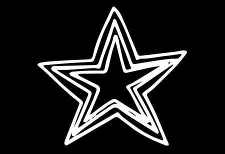 This is an illustration of hand-drawn sparkling star.のイラスト素材