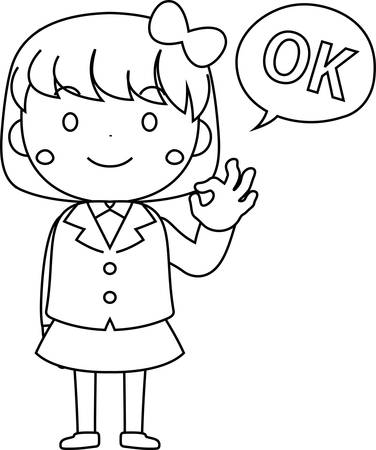 This is an illustration of emotional expressions of bob cut female students.のイラスト素材