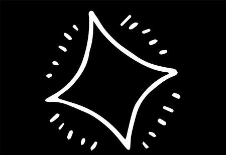 This is an illustration of hand-drawn sparkling star.のイラスト素材