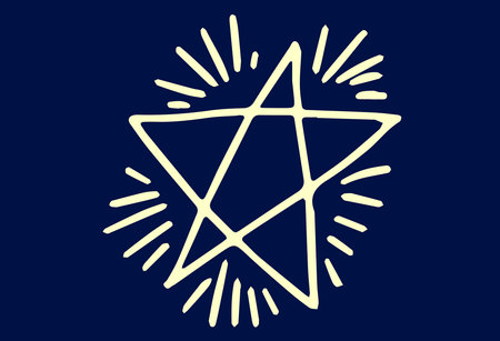 This is an illustration of hand-drawn sparkling star.