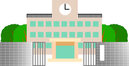 This is an illustration of a Japanese school.のイラスト素材