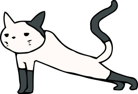 This is an illustration of a handwritten cute cat.のイラスト素材