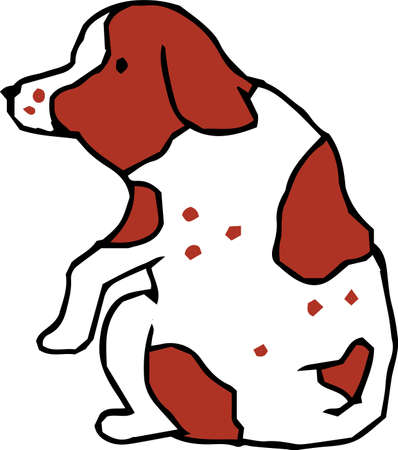 This is an illustration of a cute dog handwritten.のイラスト素材