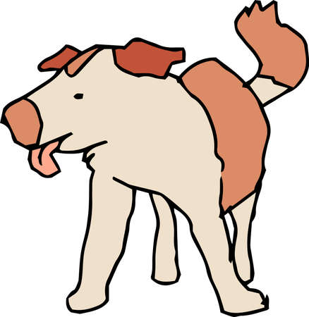 This is an illustration of a cute dog handwritten.のイラスト素材