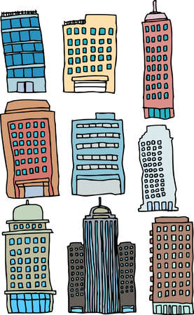 This is a rough sketch of a skyscraper.のイラスト素材