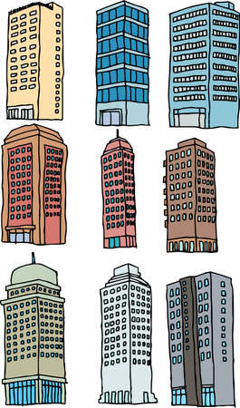 This is a rough sketch of a skyscraper.のイラスト素材