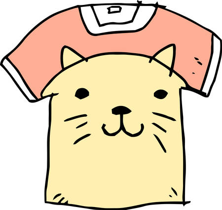 This is a cute and funny T - shirt with pictures.のイラスト素材