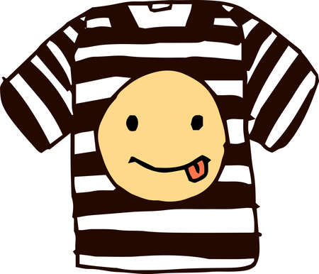 This is a cute and funny T - shirt with pictures.のイラスト素材