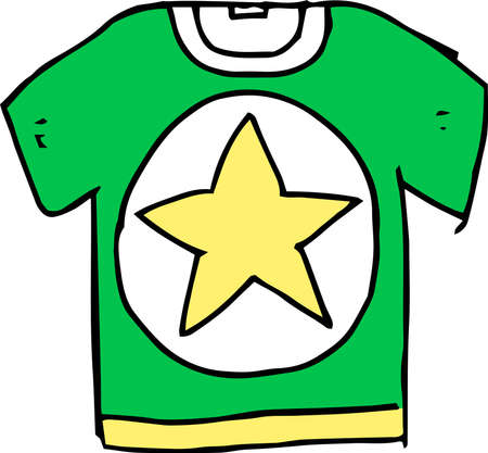 This is a cute and funny T - shirt with pictures.のイラスト素材
