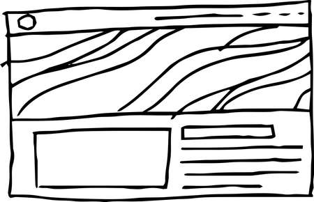 This is a rough sketch of the website mockup.のイラスト素材