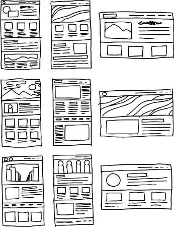 This is a rough sketch of the website mockup.のイラスト素材