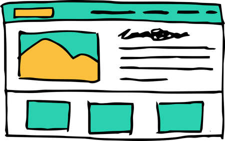 This is a rough sketch of the website mockup.のイラスト素材
