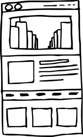This is a rough sketch of the website mockup.のイラスト素材