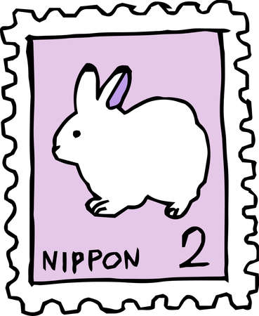 This is a rough sketch of Japanese stamps.のイラスト素材