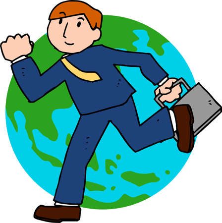 This is a rough sketch of a businessman who travels.のイラスト素材