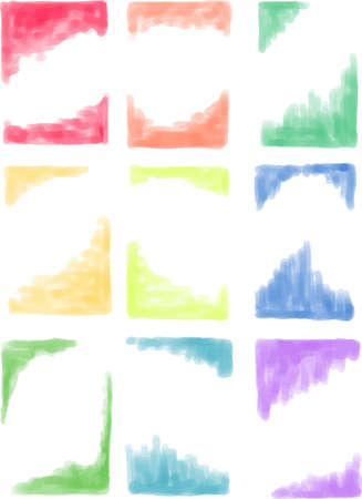 This is a vertical watercolor style background illustration with margins.のイラスト素材