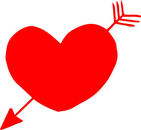 This is a cute hand drawn heart illustration.のイラスト素材