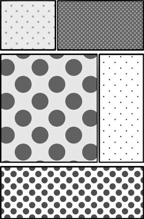 This is a background illustration of a cartoon frame frame with dot patterns.のイラスト素材