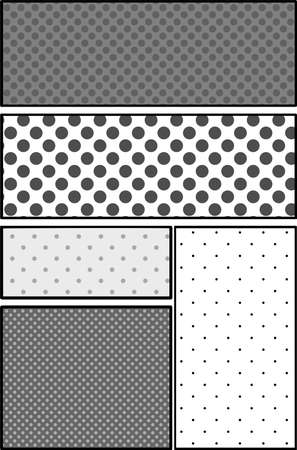 This is a background illustration of a cartoon frame frame with dot patterns.のイラスト素材