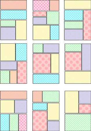 This is a background illustration of a cartoon frame frame with dot patterns.のイラスト素材