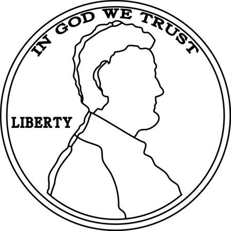 This is an illustration of a 1 cent coin.のイラスト素材