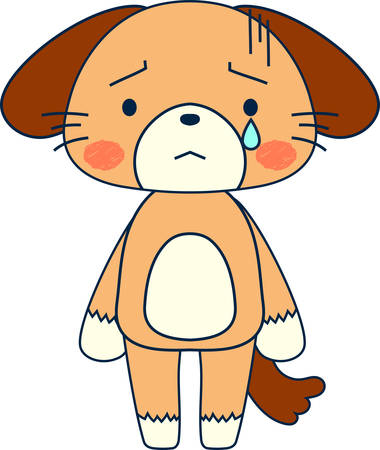 This is a full-length illustration of the cute dog character.のイラスト素材